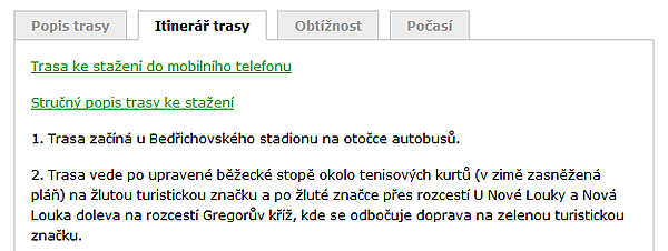 Stažení trasy